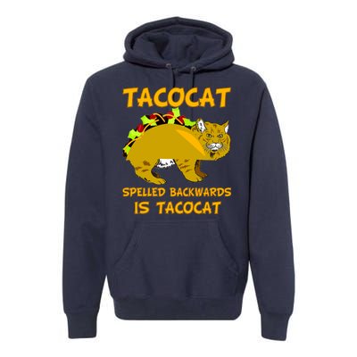 Tacocat Spelled Backwards Funny Cat Premium Hoodie