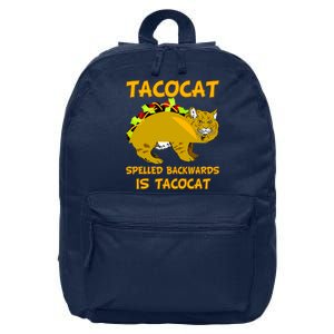 Tacocat Spelled Backwards Funny Cat 16 in Basic Backpack