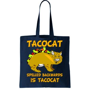 Tacocat Spelled Backwards Funny Cat Tote Bag