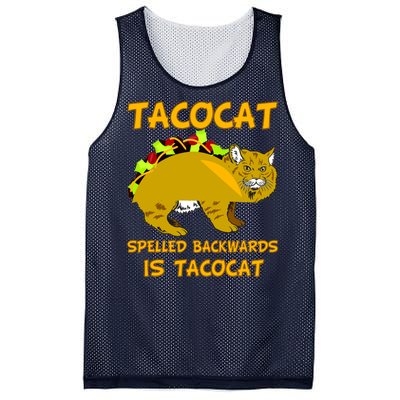 Tacocat Spelled Backwards Funny Cat Mesh Reversible Basketball Jersey Tank