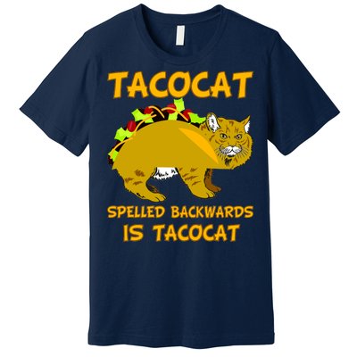 Tacocat Spelled Backwards Funny Cat Premium T-Shirt