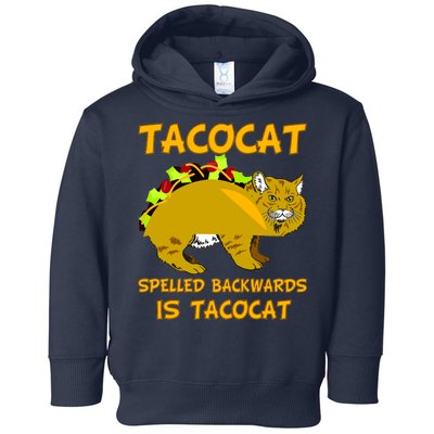 Tacocat Spelled Backwards Funny Cat Toddler Hoodie