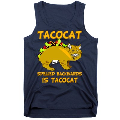 Tacocat Spelled Backwards Funny Cat Tank Top