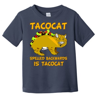 Tacocat Spelled Backwards Funny Cat Toddler T-Shirt