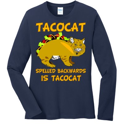 Tacocat Spelled Backwards Funny Cat Ladies Long Sleeve Shirt