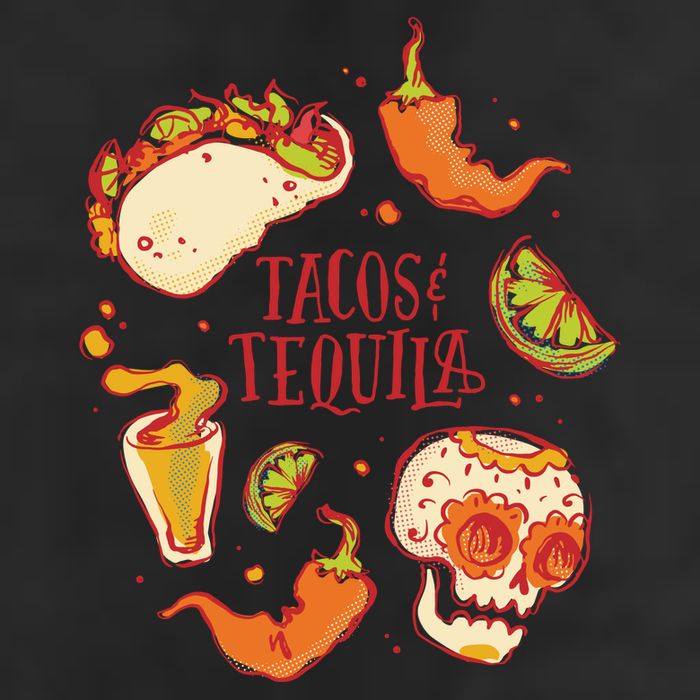 Tacos & Tequila Mexican 7 Panel Mesh Trucker Snapback Hat