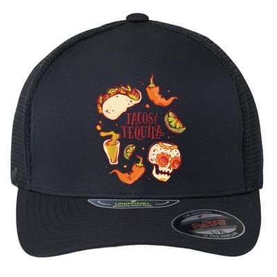 Tacos & Tequila Mexican Flexfit Unipanel Trucker Cap