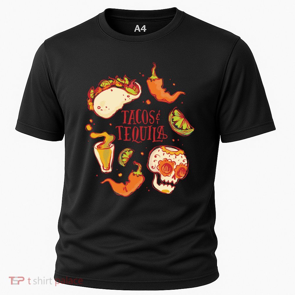 Tacos & Tequila Mexican Cooling Performance Crew T-Shirt