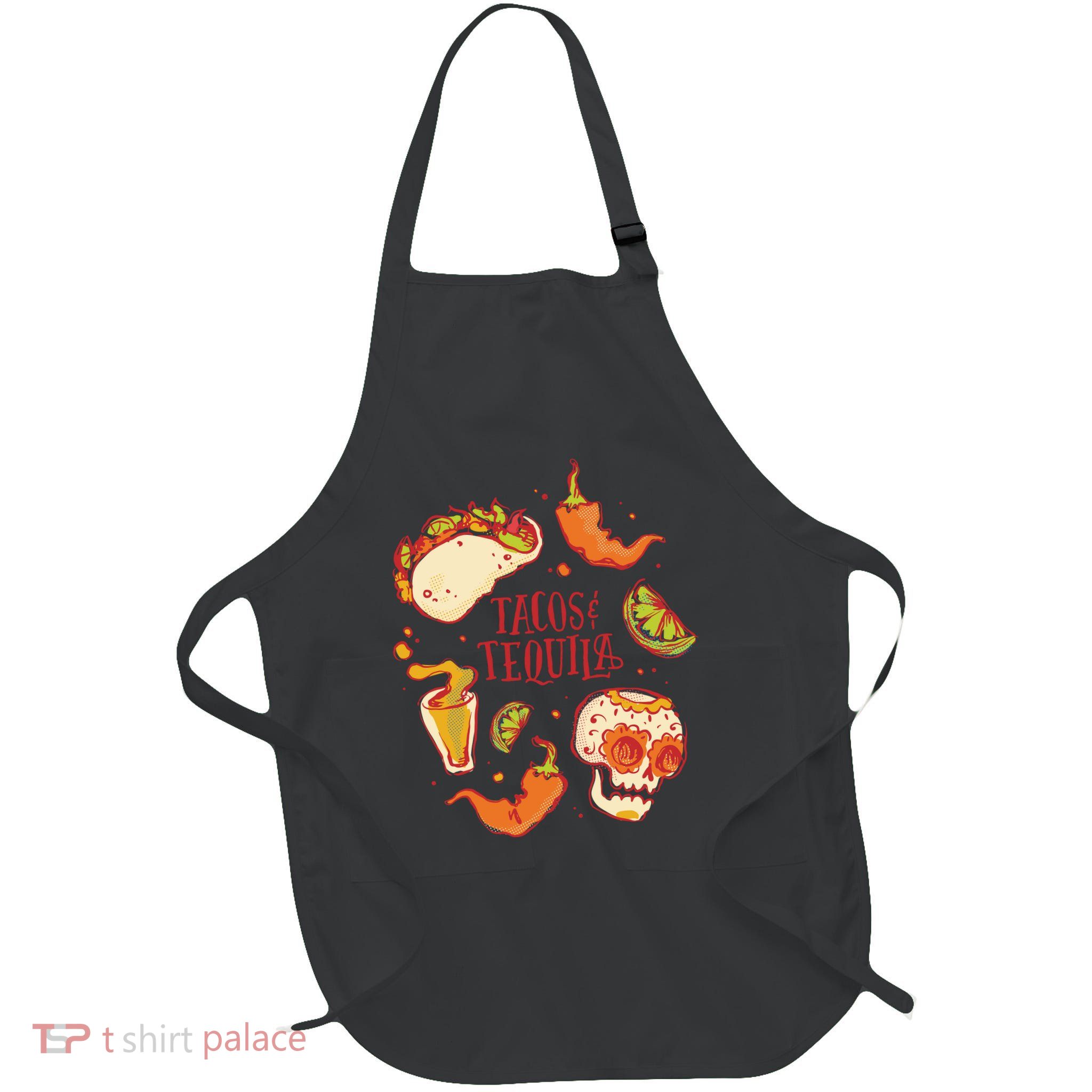 Tacos & Tequila Mexican Full-Length Apron With Pockets
