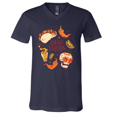 Tacos & Tequila Mexican V-Neck T-Shirt