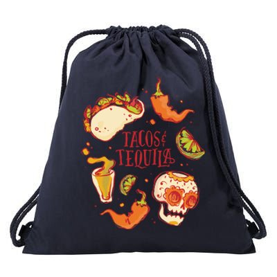 Tacos & Tequila Mexican Drawstring Bag