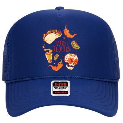 Tacos & Tequila Mexican High Crown Mesh Back Trucker Hat