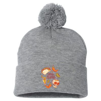 Tacos & Tequila Mexican Pom Pom 12in Knit Beanie