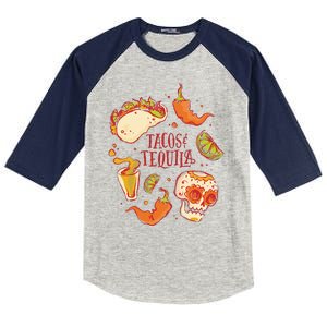 Tacos & Tequila Mexican Kids Colorblock Raglan Jersey