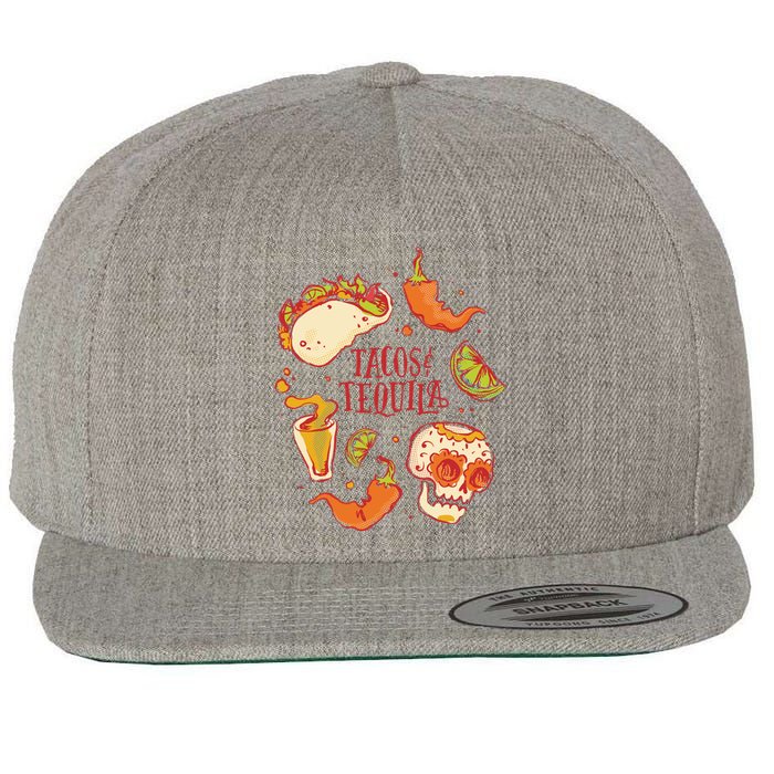 Tacos & Tequila Mexican Wool Snapback Cap