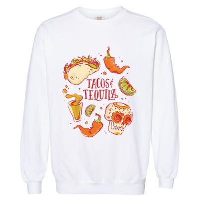 Tacos & Tequila Mexican Garment-Dyed Sweatshirt