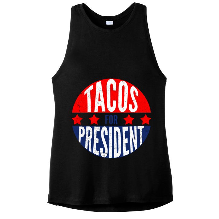 Tacos For President Ladies PosiCharge Tri-Blend Wicking Tank