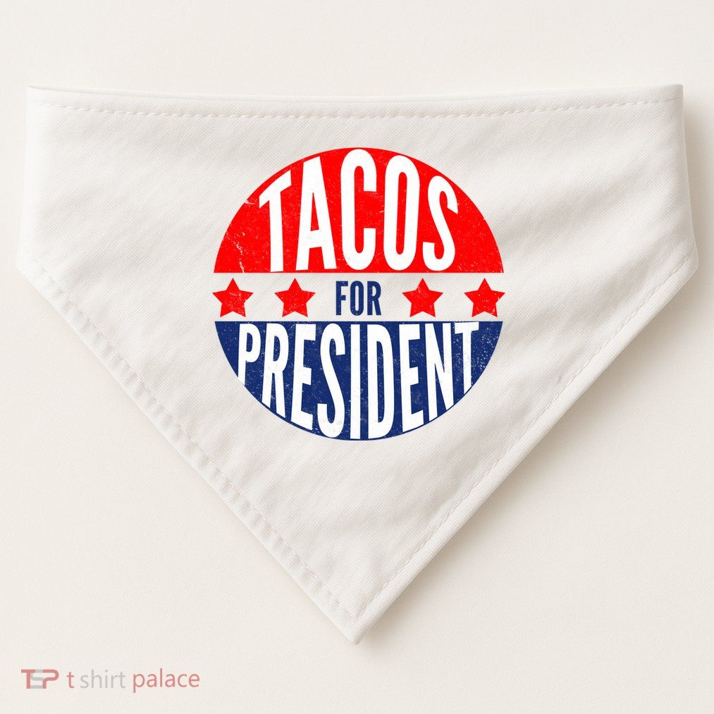 Tacos For President USA-Made Doggie Bandana