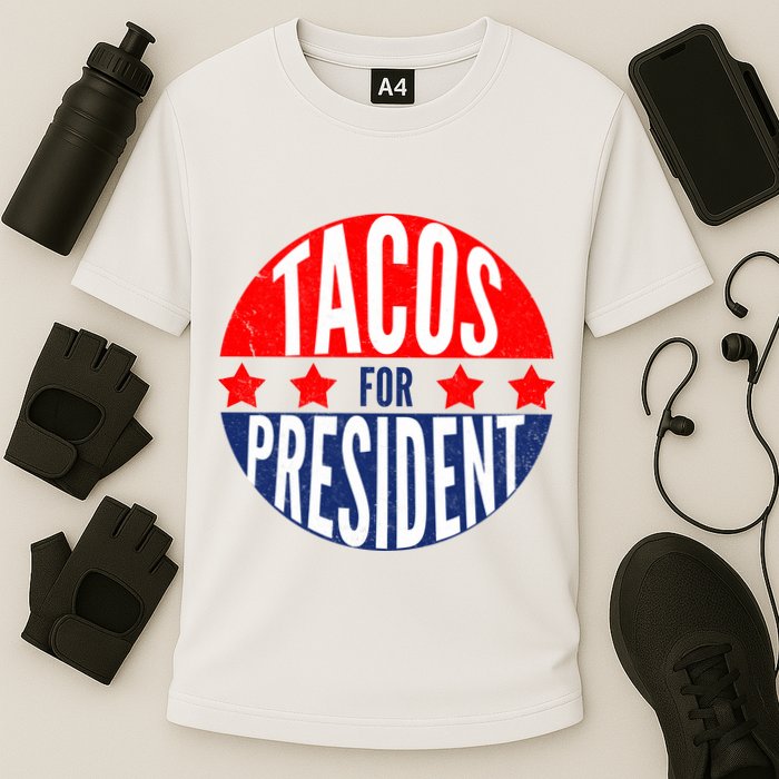 Tacos For President Cooling Performance Crew T-Shirt