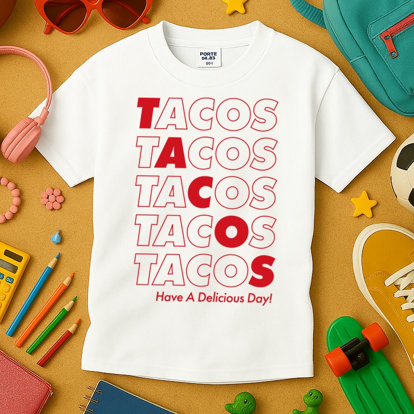 Tacos Tacos Tacos Have A Nice Day Kids T-Shirt