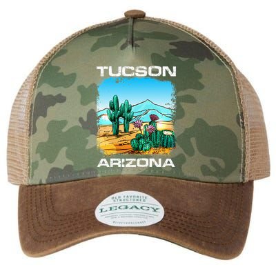 Tucson Arizona Desert Retro Cactus Legacy Tie Dye Trucker Hat