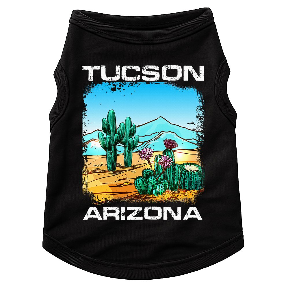 Tucson Arizona Desert Retro Cactus Doggie Tank