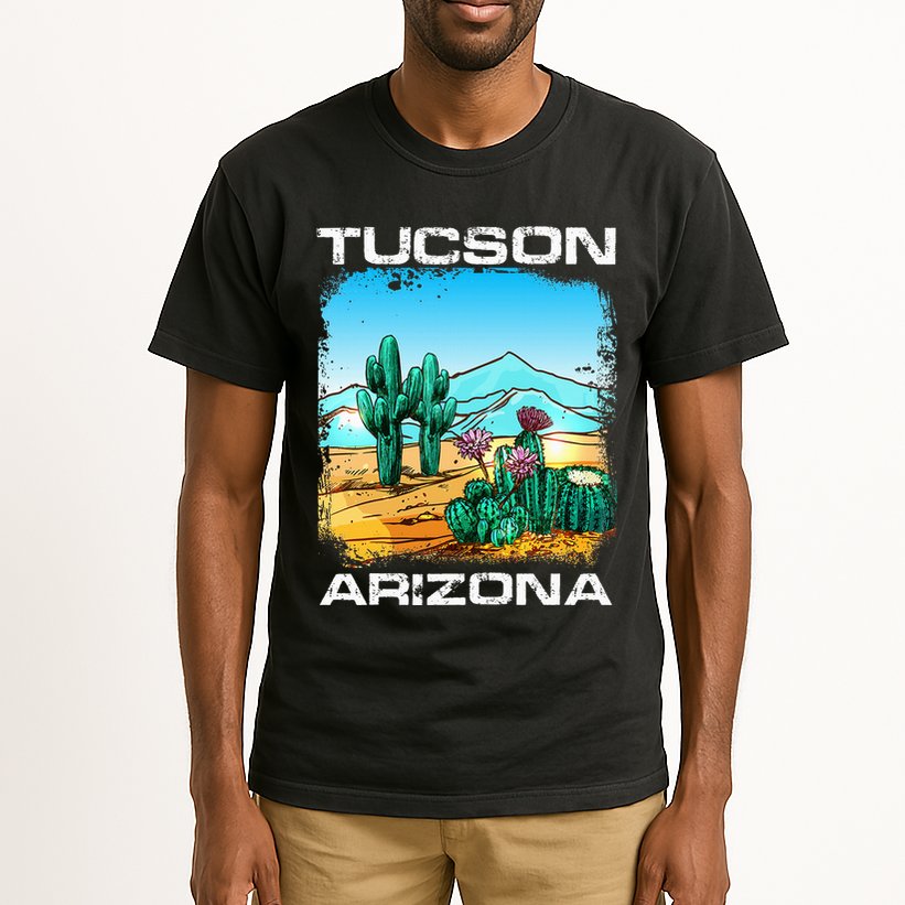 Tucson Arizona Desert Retro Cactus Tall T-Shirt