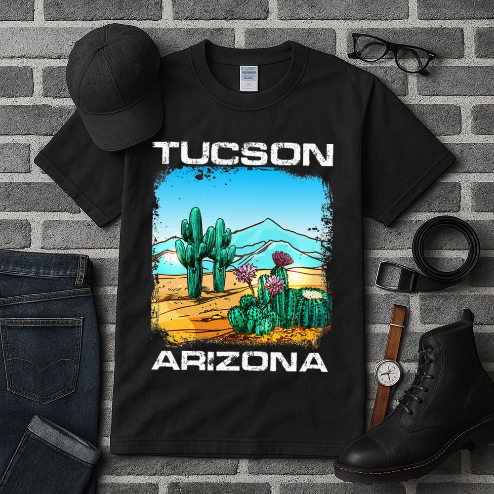 Tucson Arizona Desert Retro Cactus Tall T-Shirt