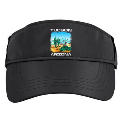 Tucson Arizona Desert Retro Cactus Adult Drive Performance Visor