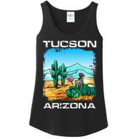 Tucson Arizona Desert Retro Cactus Ladies Essential Tank