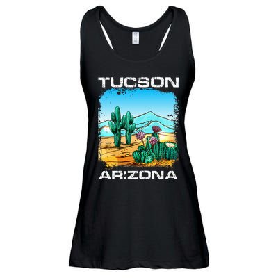 Tucson Arizona Desert Retro Cactus Ladies Essential Flowy Tank