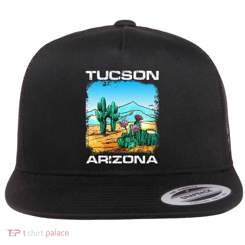 Tucson Arizona Desert Retro Cactus Flatbill Hat