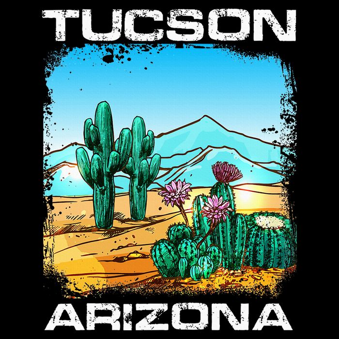 Tucson Arizona Desert Retro Cactus 16 in Basic Backpack