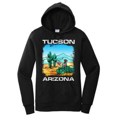 Tucson Arizona Desert Retro Cactus Women's Pullover Hoodie