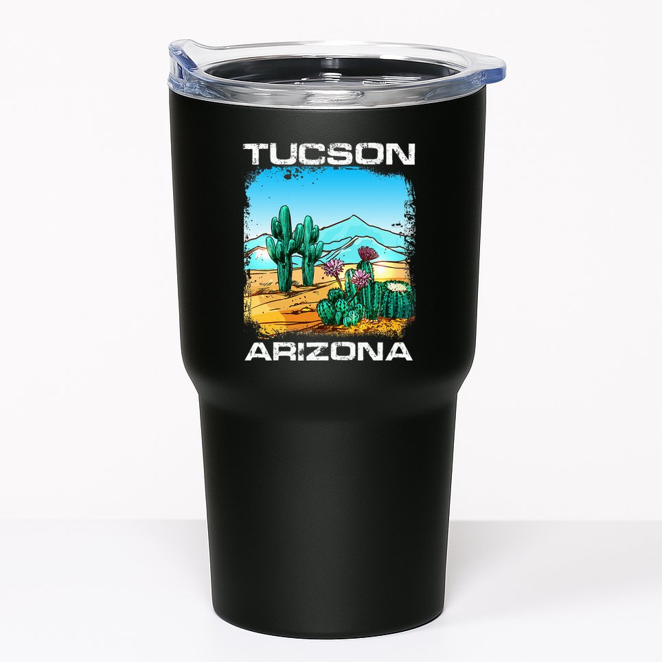Tucson Arizona Desert Retro Cactus Tumbler