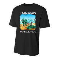 Tucson Arizona Desert Retro Cactus Youth Performance Sprint T-Shirt