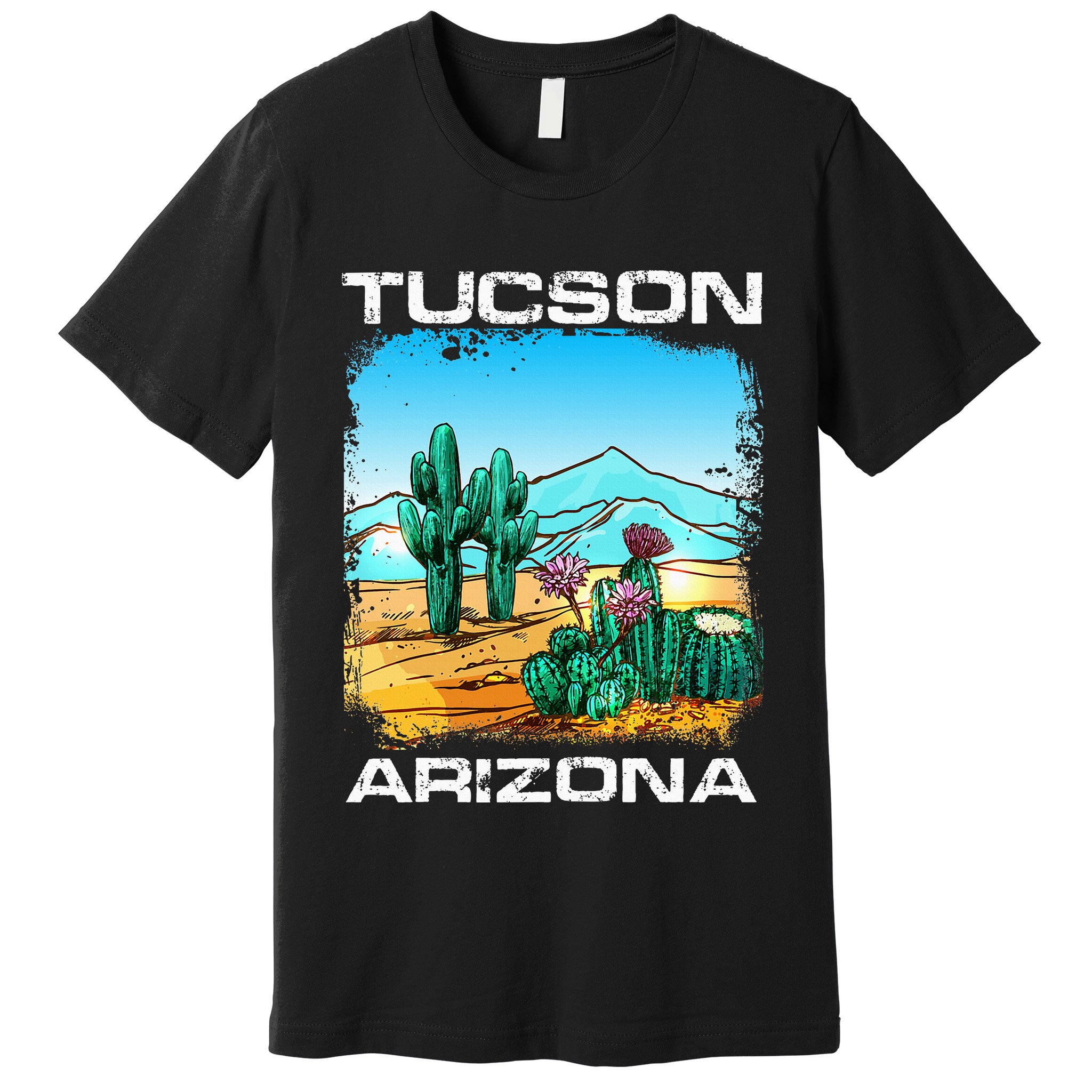 Tucson Arizona Desert Retro Cactus Premium T-Shirt