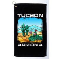 Tucson Arizona Desert Retro Cactus Golf Towel