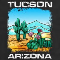 Tucson Arizona Desert Retro Cactus Golf Towel