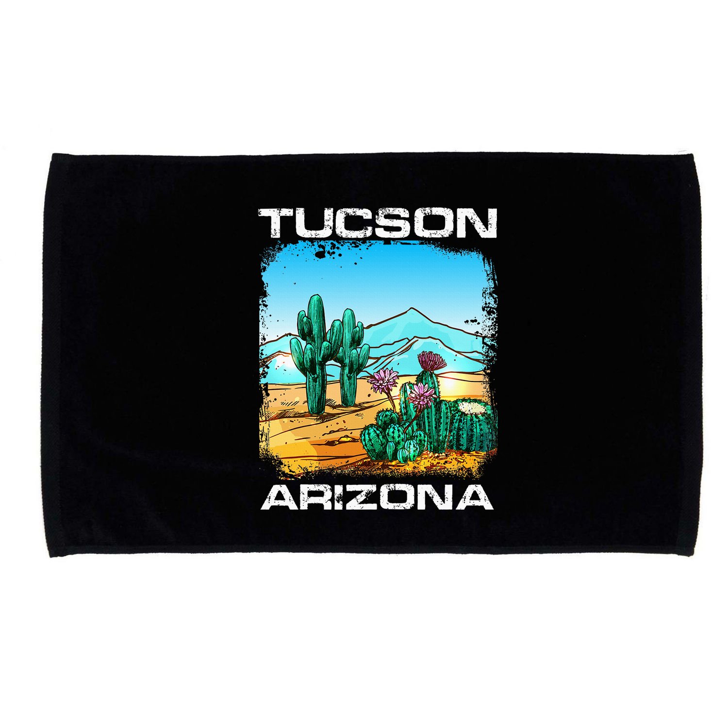 Tucson Arizona Desert Retro Cactus Microfiber Hand Towel