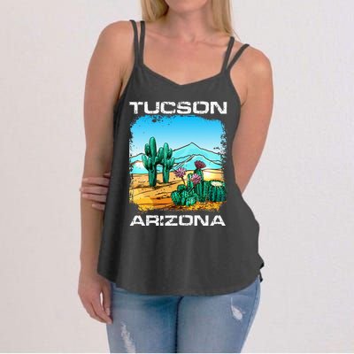 Tucson Arizona Desert Retro Cactus Women's Strappy Tank