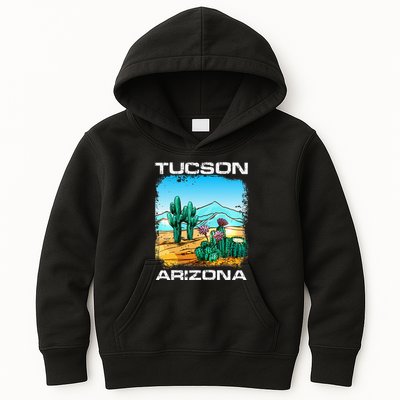 Tucson Arizona Desert Retro Cactus Kids Hoodie