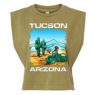 Tucson Arizona Desert Retro Cactus Garment-Dyed Women's Muscle Tee