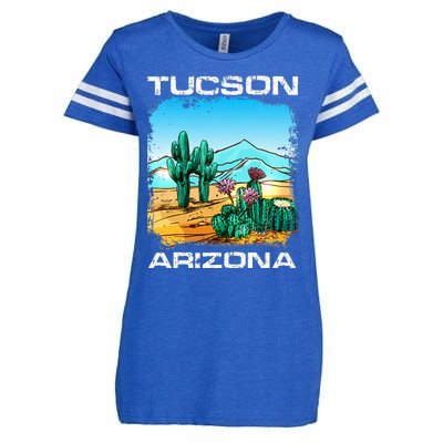 Tucson Arizona Desert Retro Cactus Enza Ladies Jersey Football T-Shirt