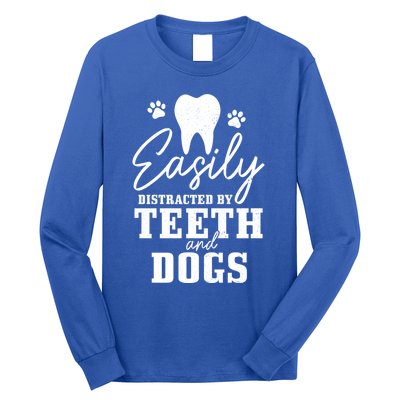 Teeth And Dogs Dentist Dental Student Assistant Hygienist Gift Long Sleeve Shirt