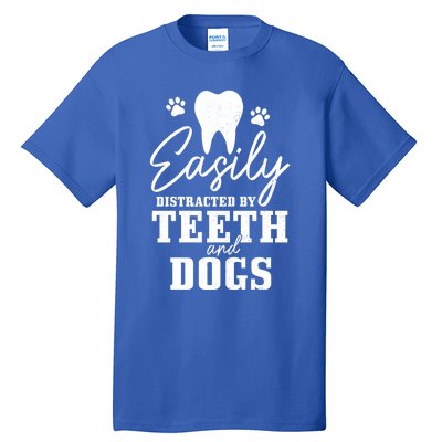 Teeth And Dogs Dentist Dental Student Assistant Hygienist Gift Tall T-Shirt