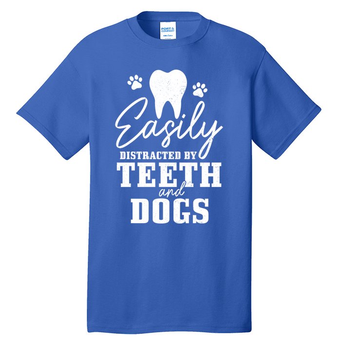 Teeth And Dogs Dentist Dental Student Assistant Hygienist Gift Tall T-Shirt