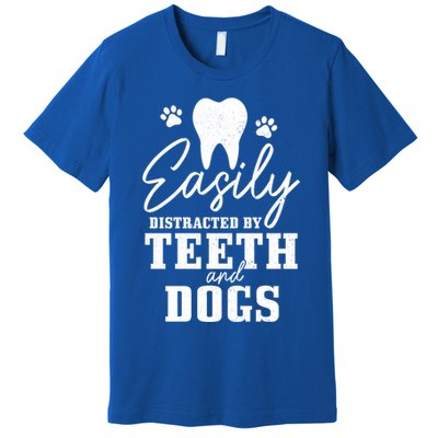 Teeth And Dogs Dentist Dental Student Assistant Hygienist Gift Premium T-Shirt