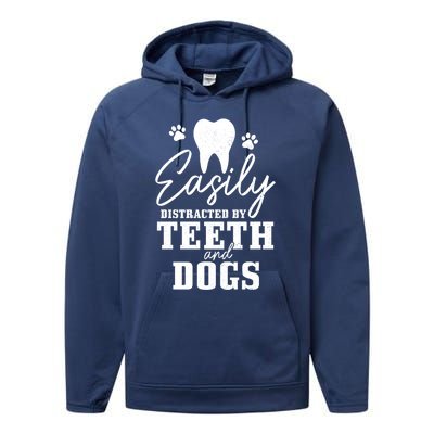 Teeth And Dogs Dentist Dental Student Assistant Hygienist Gift Performance Fleece Hoodie