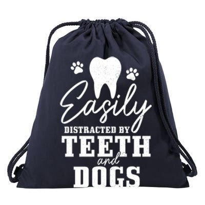 Teeth And Dogs Dentist Dental Student Assistant Hygienist Gift Drawstring Bag